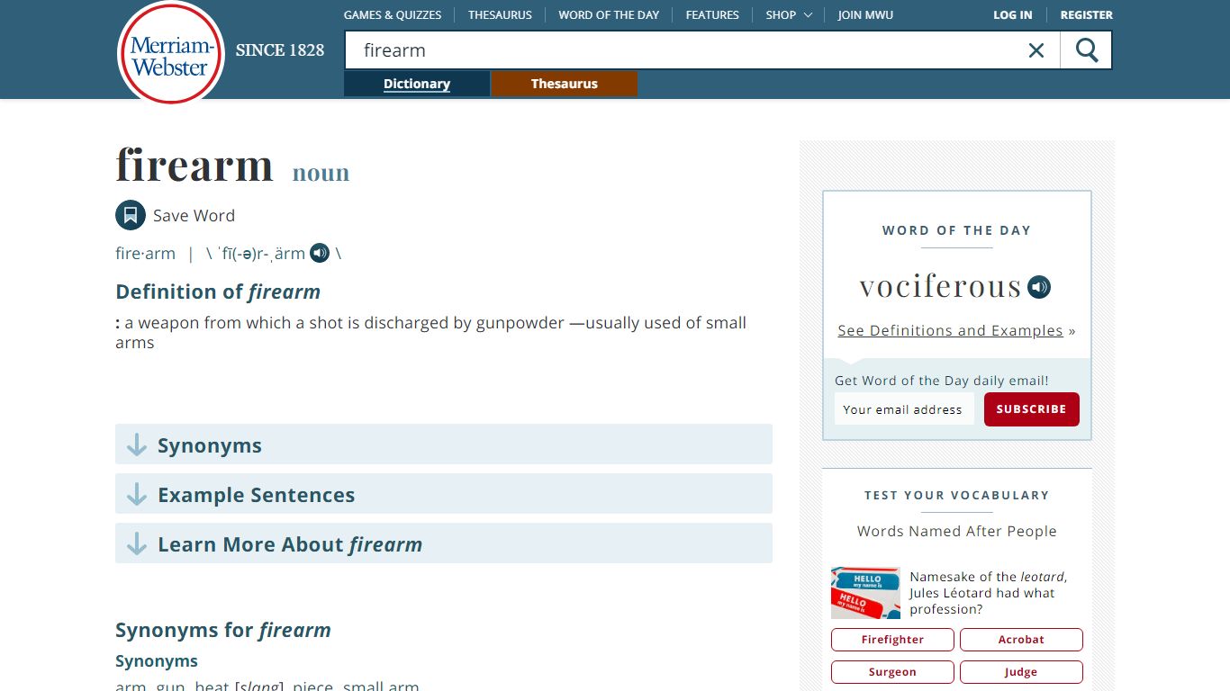 Firearm Definition & Meaning - Merriam-Webster